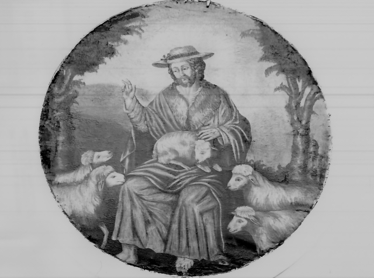 Buon Pastore (dipinto, opera isolata) - ambito calabrese (sec. XIX)