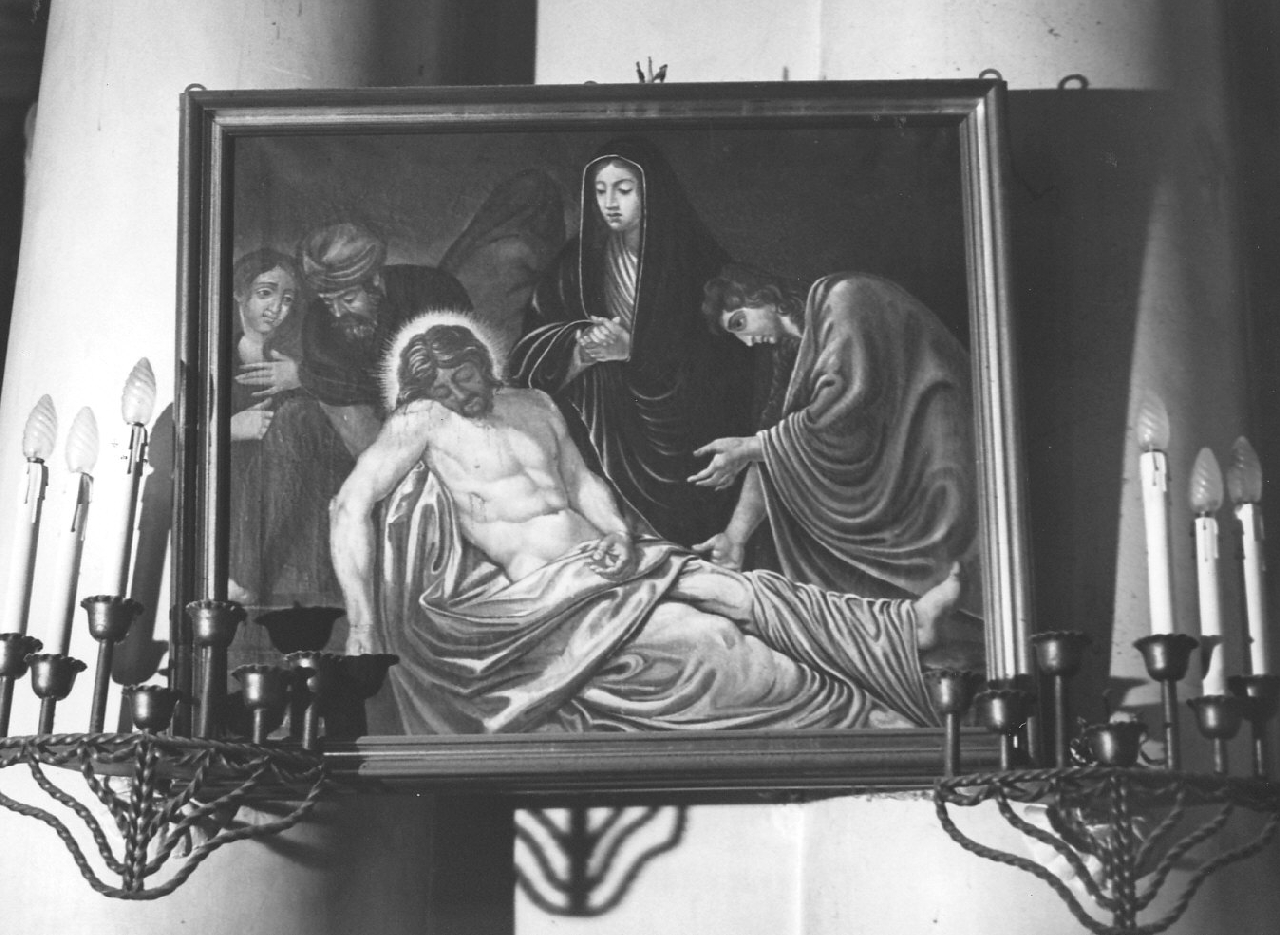 stazione XIV: Gesù deposto nel sepolcro (dipinto, elemento d'insieme) di Mesiani Domenico (sec. XIX)