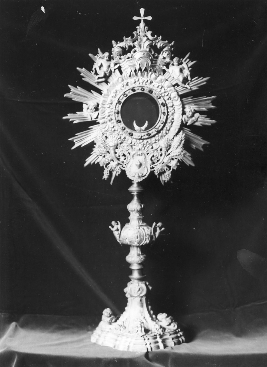 ostensorio - bottega napoletana (fine/inizio secc. XVIII/ XIX)