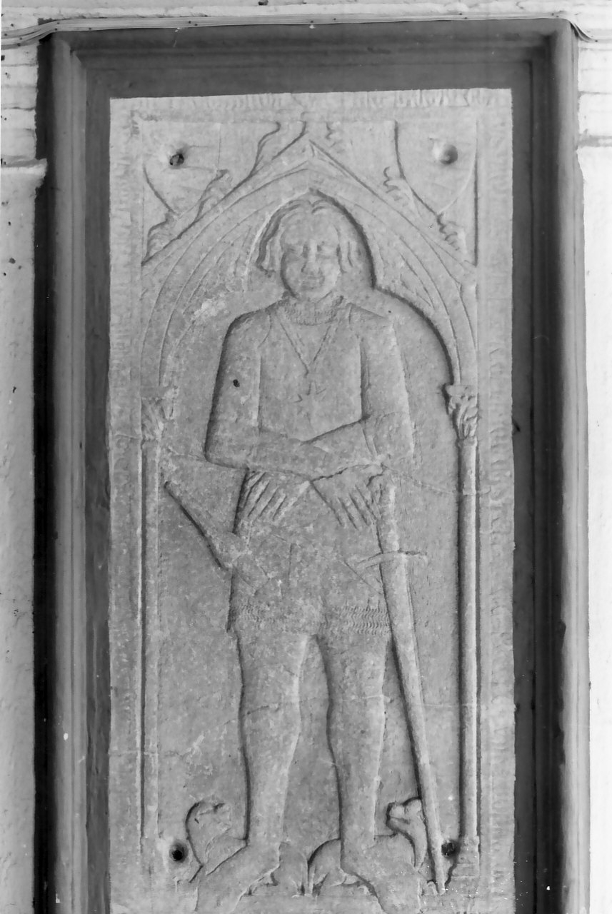cavaliere (lastra tombale, opera isolata) di Maestro di Mileto (attribuito) (fine/inizio secc. XIII/ XIV)