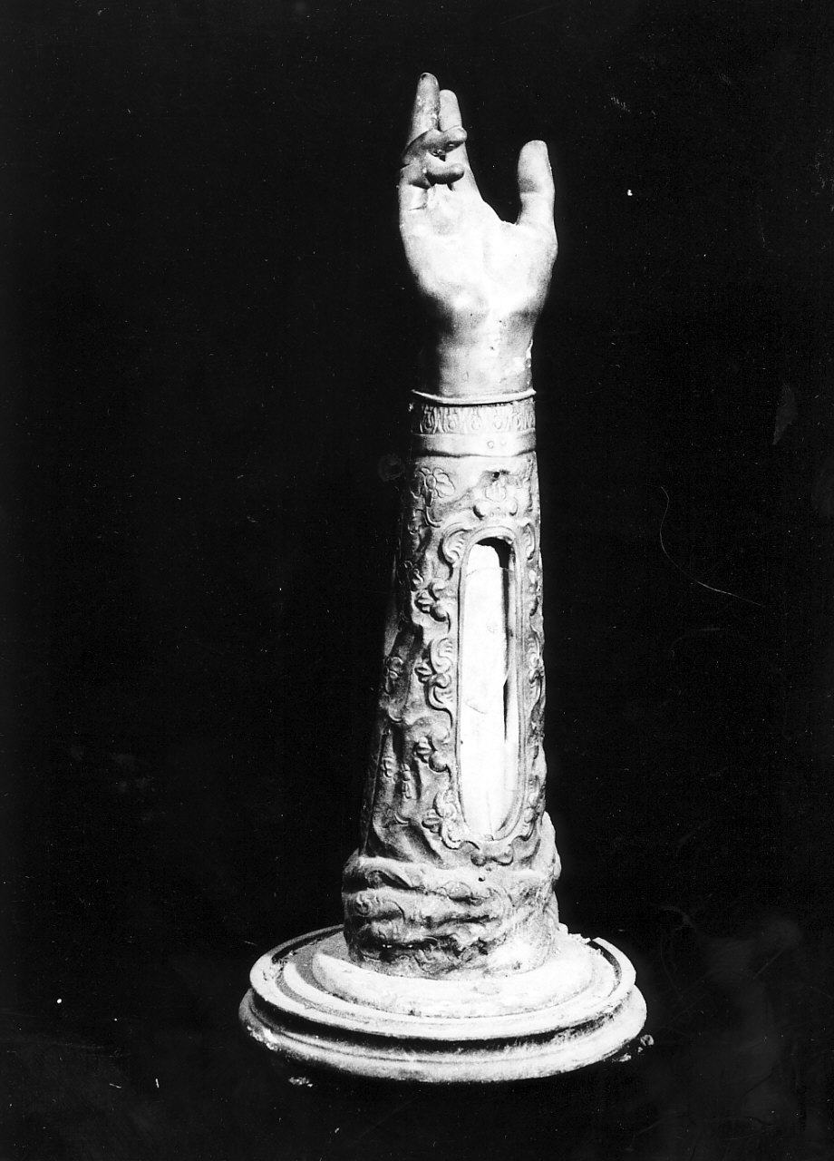 reliquiario antropomorfo - a braccio, opera isolata - bottega Italia meridionale (sec. XIX)