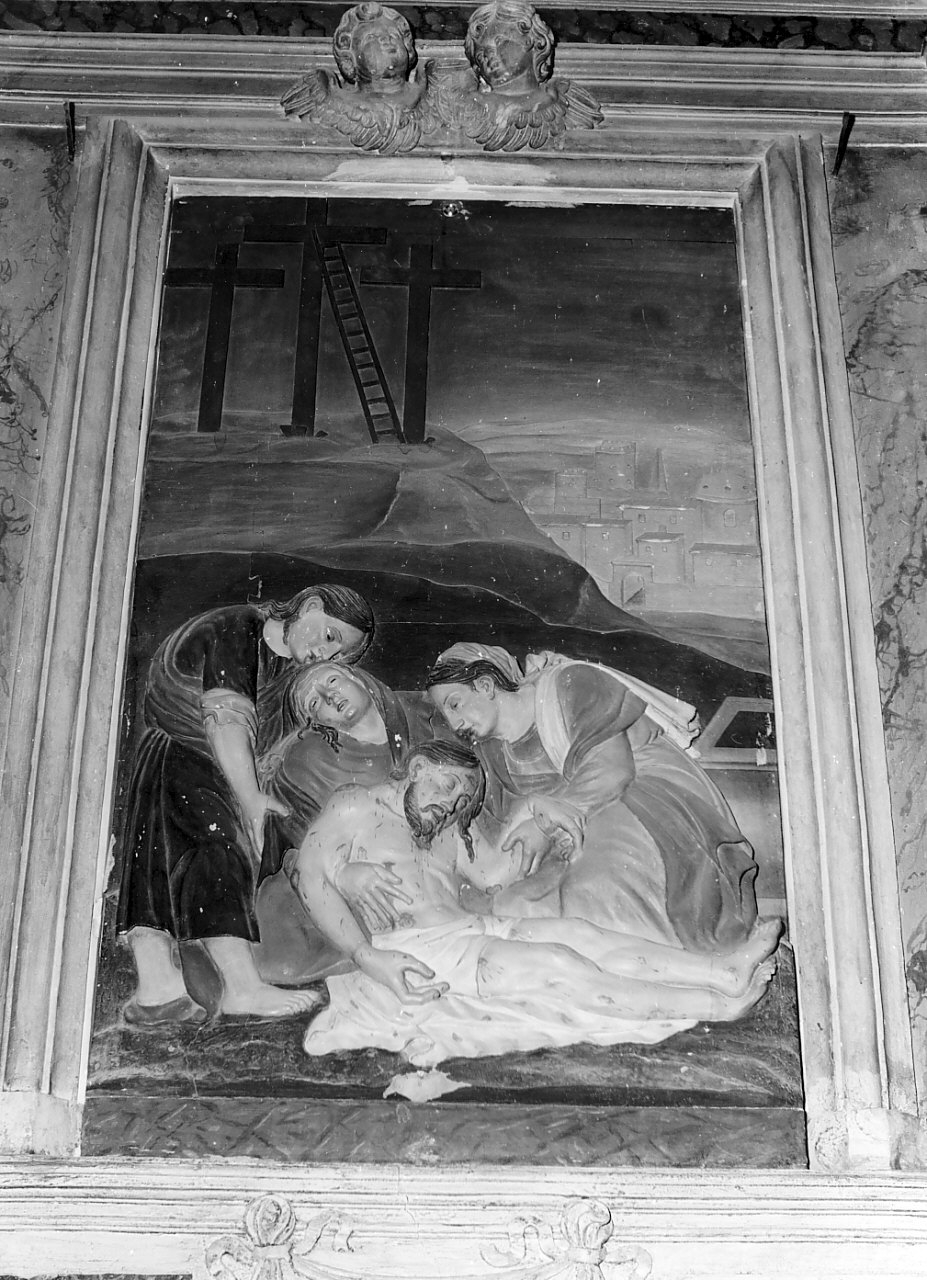 deposizione di Cristo dalla croce (rilievo, opera isolata) di Spina Antonio (sec. XIX)