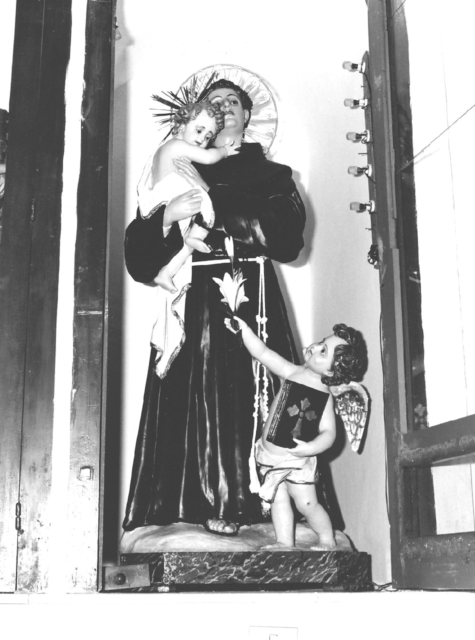 Sant'Antonio da Padova con il bambino (statua, opera isolata) - bottega calabrese (fine sec. XIX)