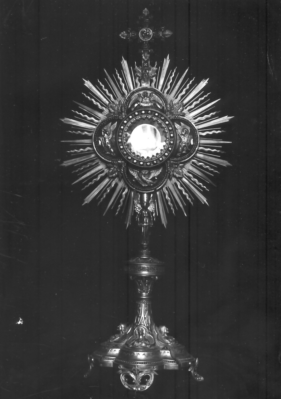 ostensorio - a raggiera, opera isolata - bottega Italia meridionale (prima metà sec. XX)