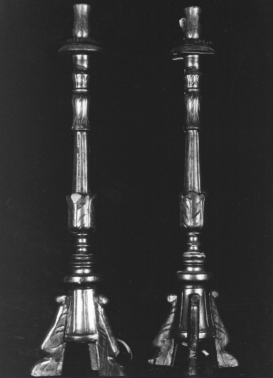 candeliere d'altare, serie - bottega calabrese (sec. XIX)