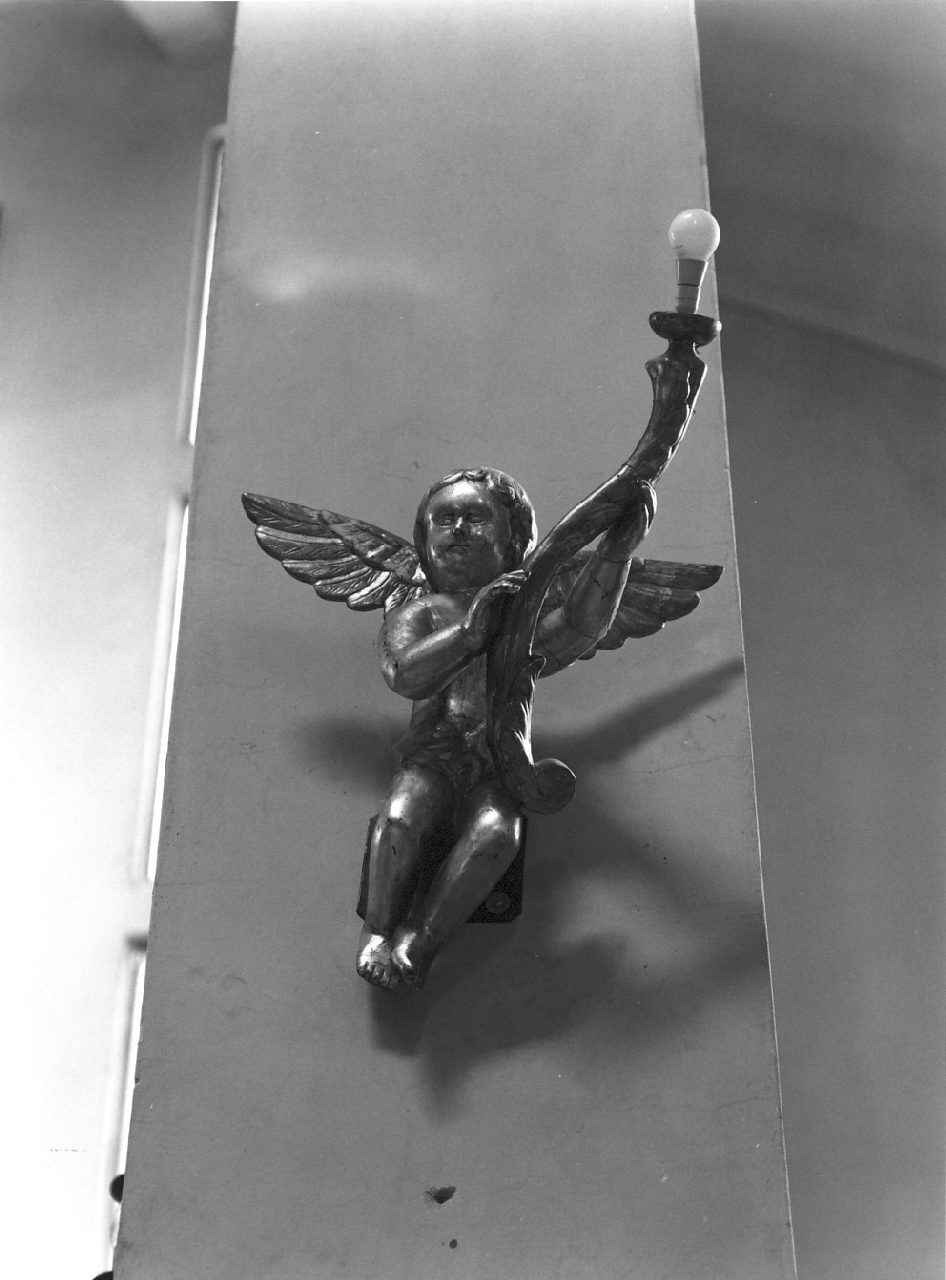 candelabro - a statuetta, serie - bottega Italia meridionale (secc. XVIII/ XIX)