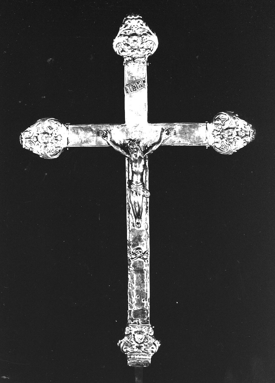 croce processionale, opera isolata - bottega Italia meridionale (sec. XVIII)