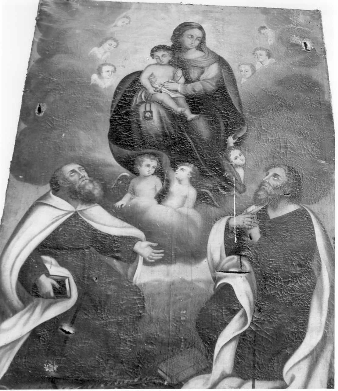 Madonna del Carmelo e santi (dipinto, opera isolata) - ambito Italia meridionale (fine/inizio secc. XVIII/ XIX)