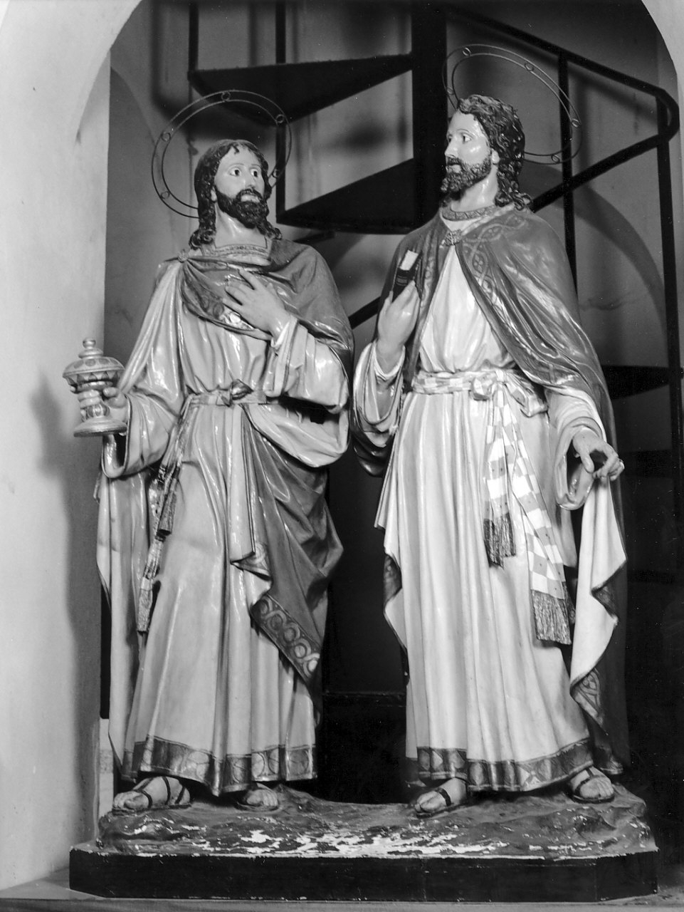 Santi Cosma e Damiano (gruppo scultoreo, opera isolata) - bottega Italia meridionale (fine/inizio secc. XIX/ XX)
