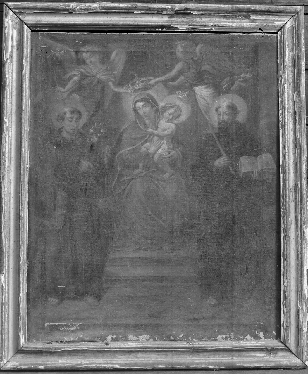 Madonna con Bambino in trono tra santi (dipinto) - ambito Italia meridionale (sec. XIX)
