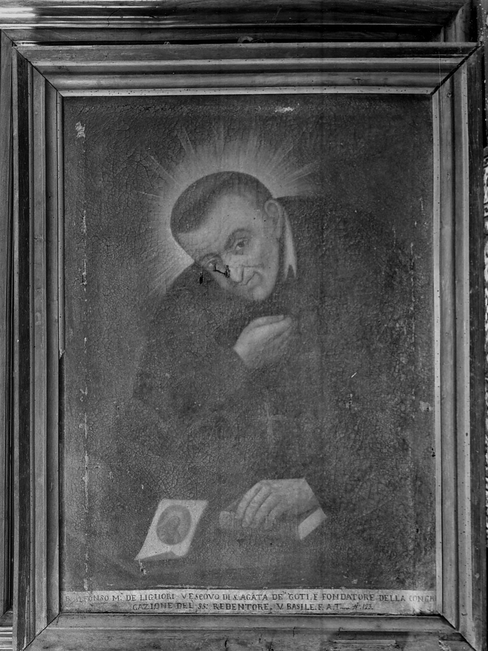 Beato Alfonso Maria de' Liguori, beato (dipinto, opera isolata) di Basile Vincenzo (prima metà sec. XIX)