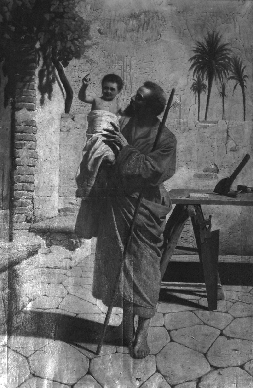 San Giuseppe e Gesù Bambino (dipinto) di Angimeri Domenico (sec. XIX)