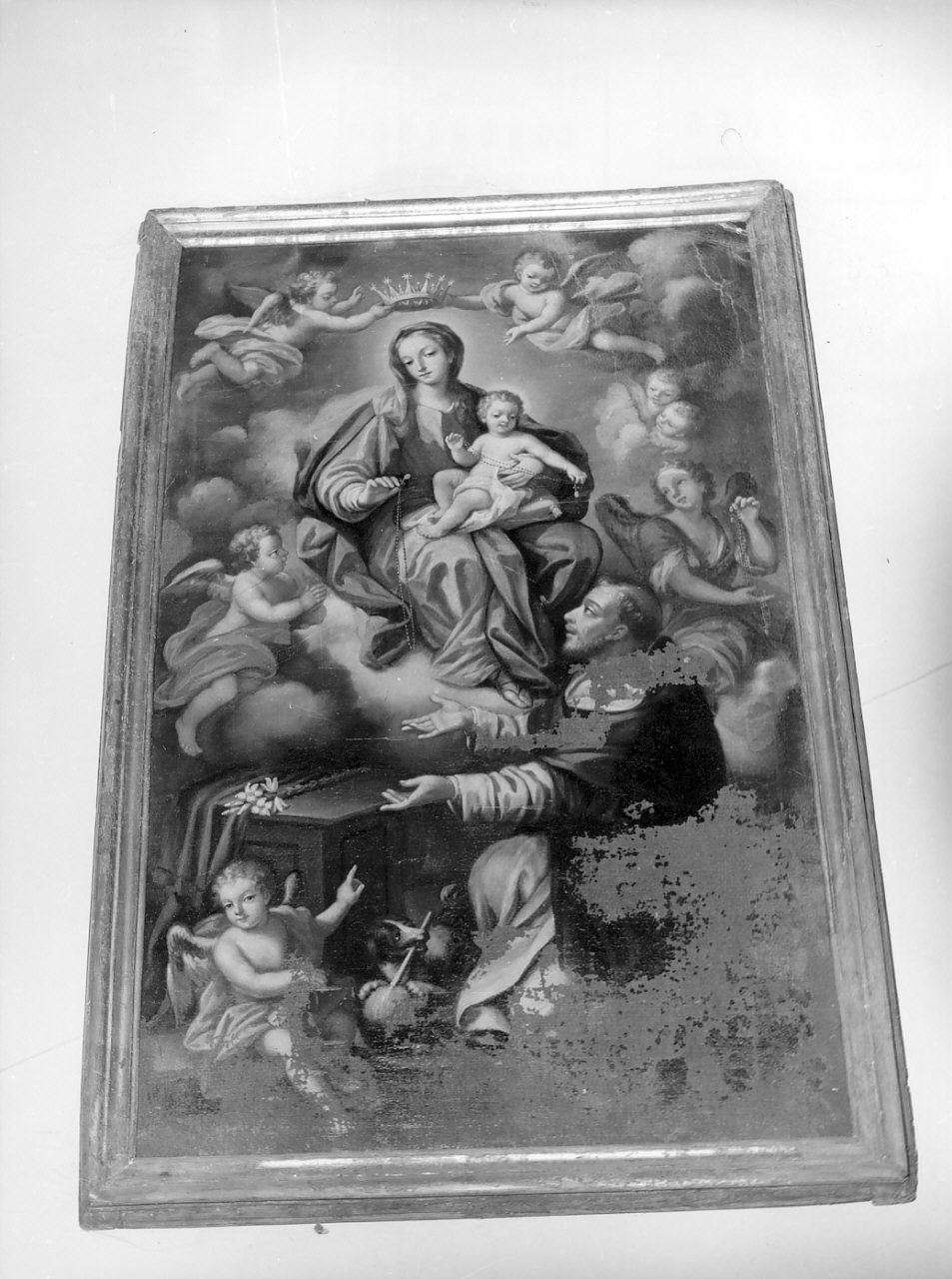 Madonna del Rosario con San Domenico (dipinto, opera isolata) - ambito Italia meridionale (sec. XVIII)