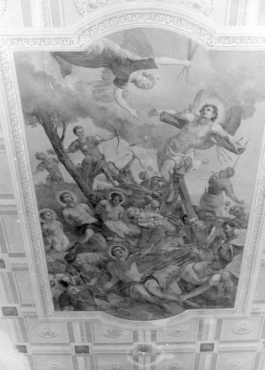 martirio dei Santi Cosma e Damiano (dipinto, opera isolata) di Zimatore Carmelo, Grillo Diego Antonio (sec. XX)