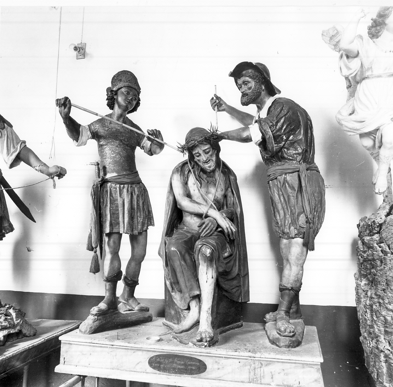 incoronazione di spine (gruppo scultoreo processionale, opera isolata) di Prenestino Luigi (sec. XIX)