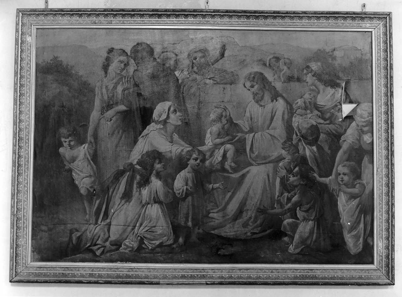 Cristo benedice i fanciulli (dipinto, opera isolata) di Zimatore Carmelo (attribuito), Grillo Diego Antonio (attribuito) (inizio sec. XX)