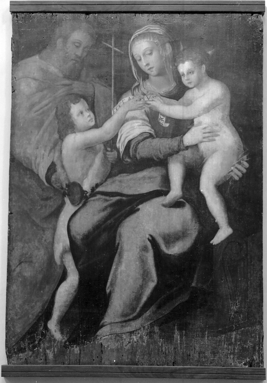 Sacra Famiglia con San Giovanni Battista bambino (dipinto, opera isolata) - ambito Italia meridionale (seconda metà sec. XVI)