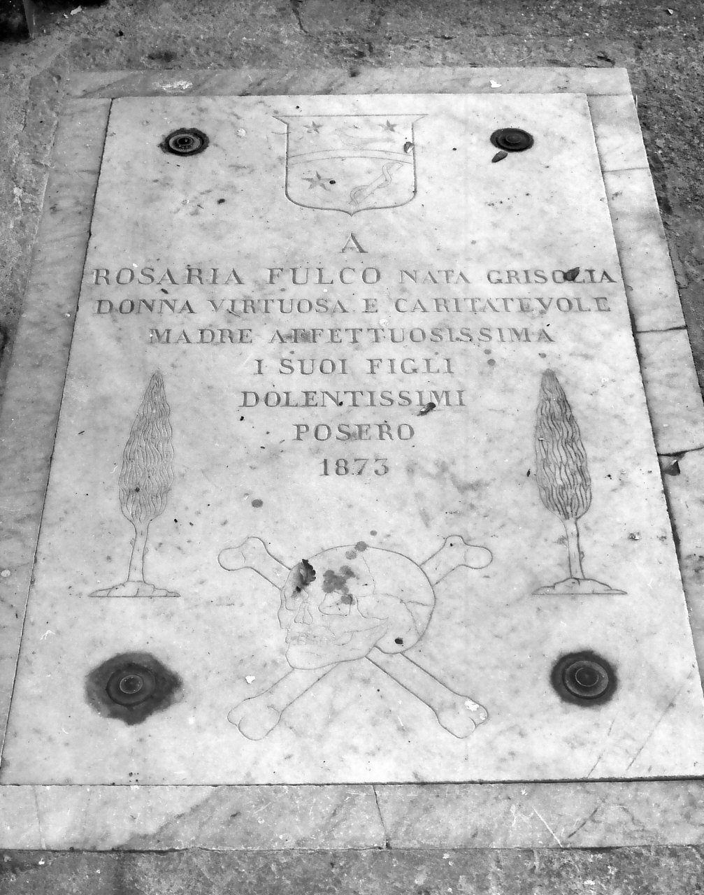 lastra tombale, opera isolata - bottega calabrese (sec. XIX)