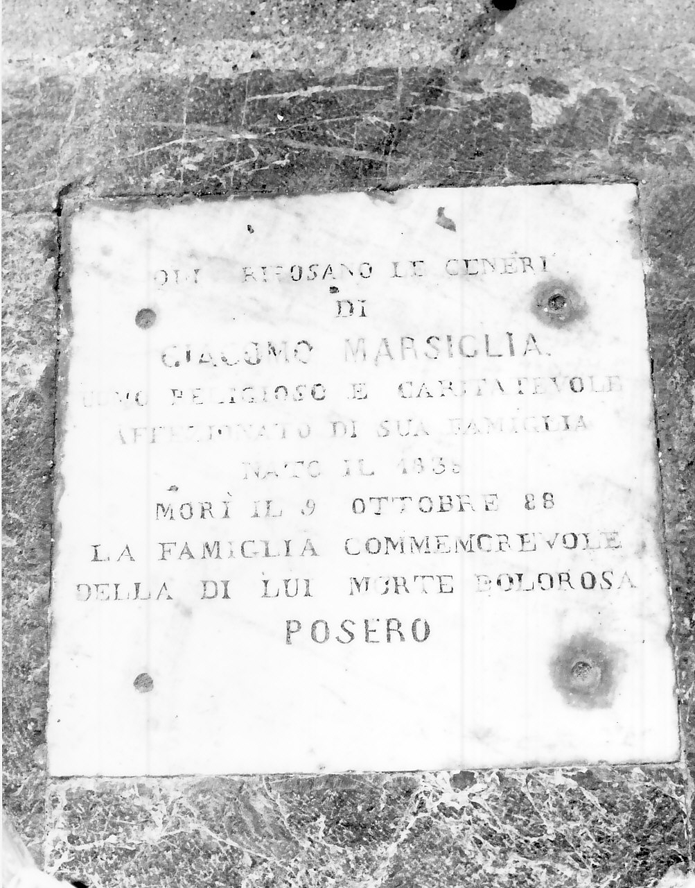 lastra tombale, opera isolata - bottega calabrese (sec. XIX)