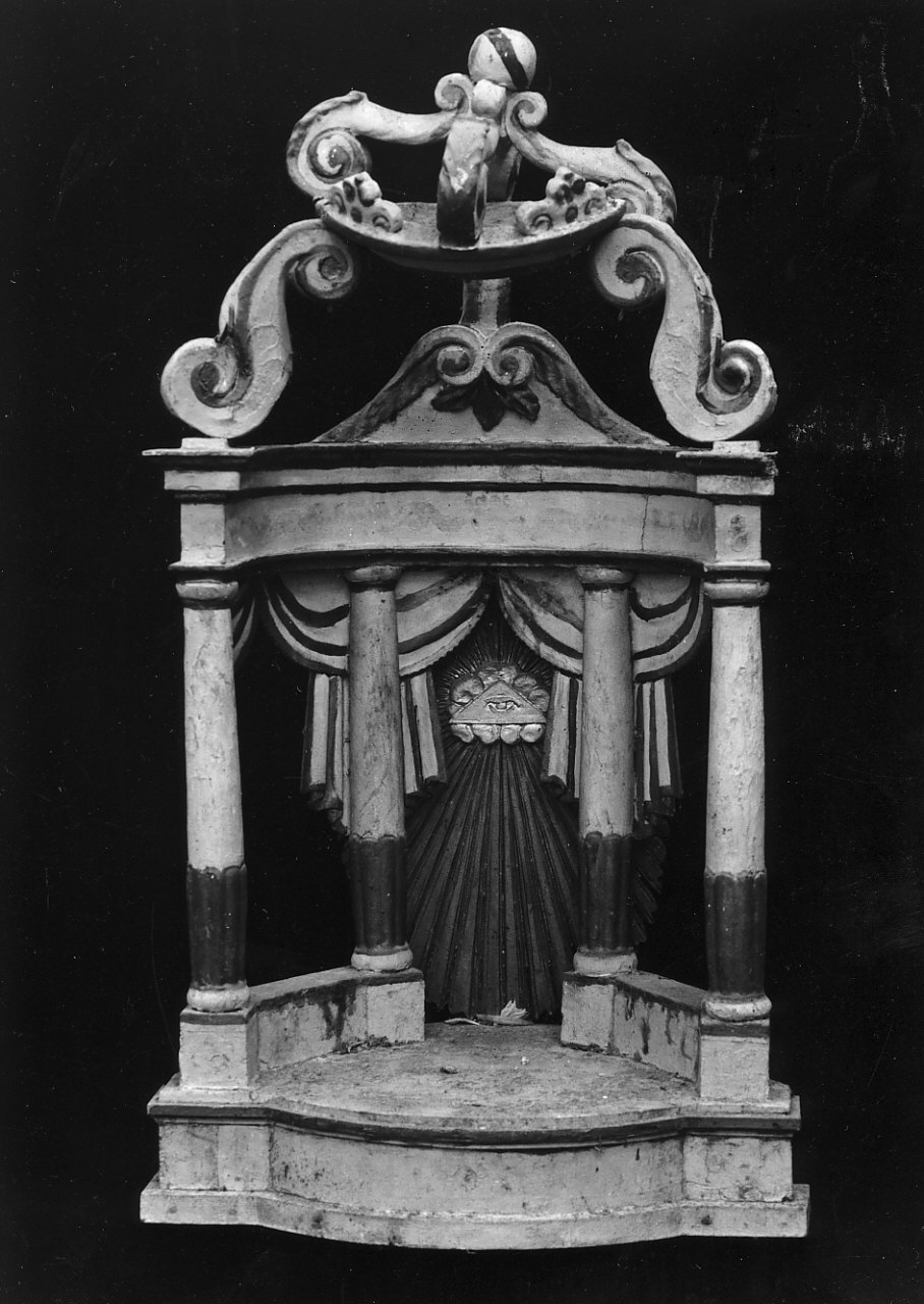 tronetto per esposizione eucaristica - a tempietto - bottega calabrese (inizio sec. XIX)