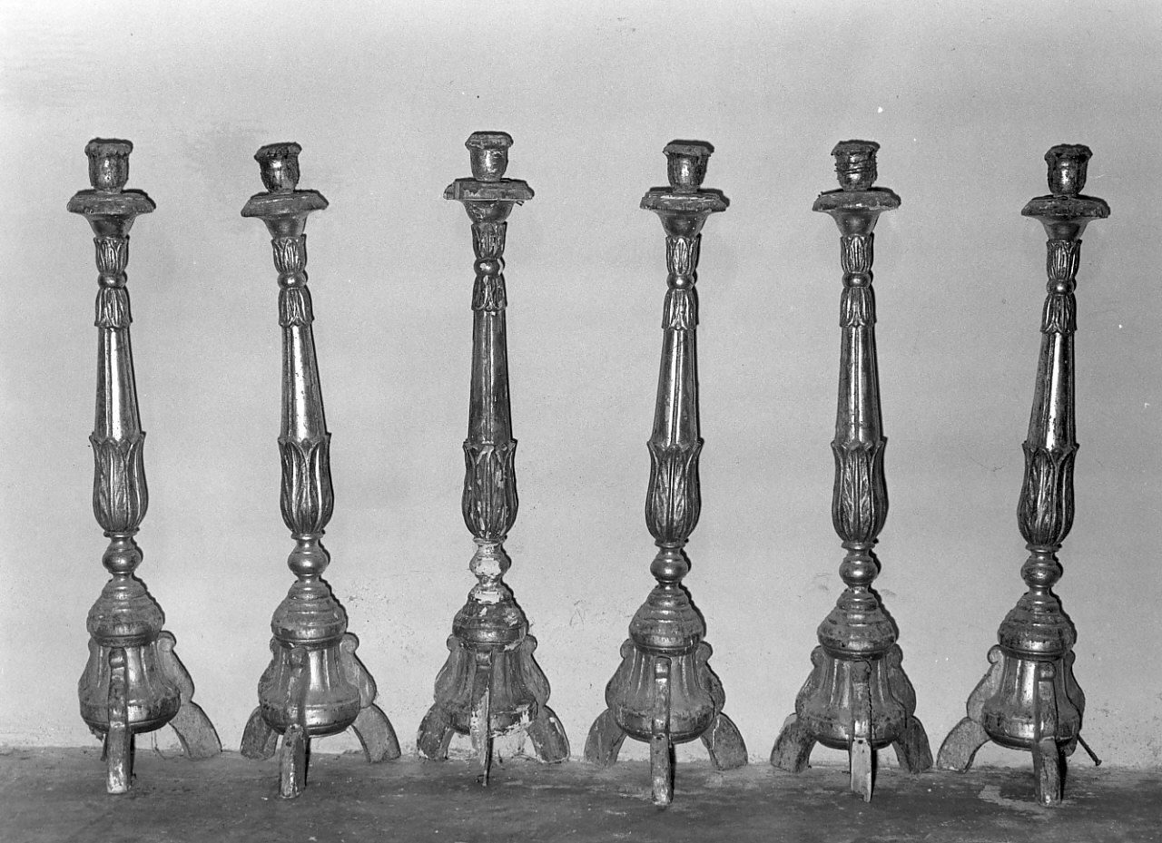 candeliere d'altare, serie - bottega calabrese (sec. XIX)