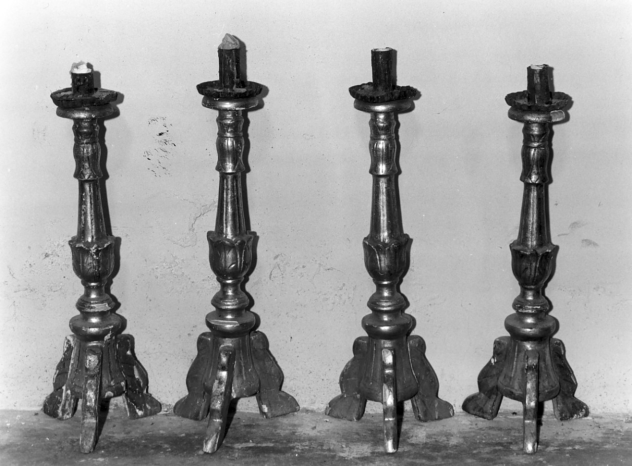 candeliere d'altare, serie - bottega calabrese (sec. XIX)