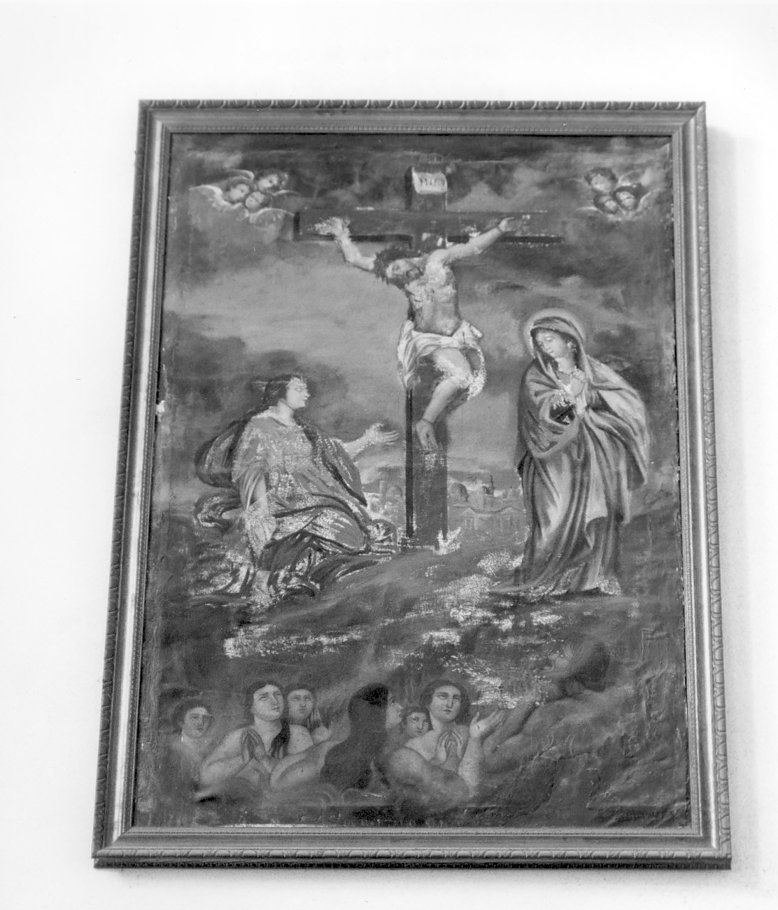 crocifissione di Cristo con la Madonna e santi (dipinto, opera isolata) - bottega calabrese (sec. XIX)