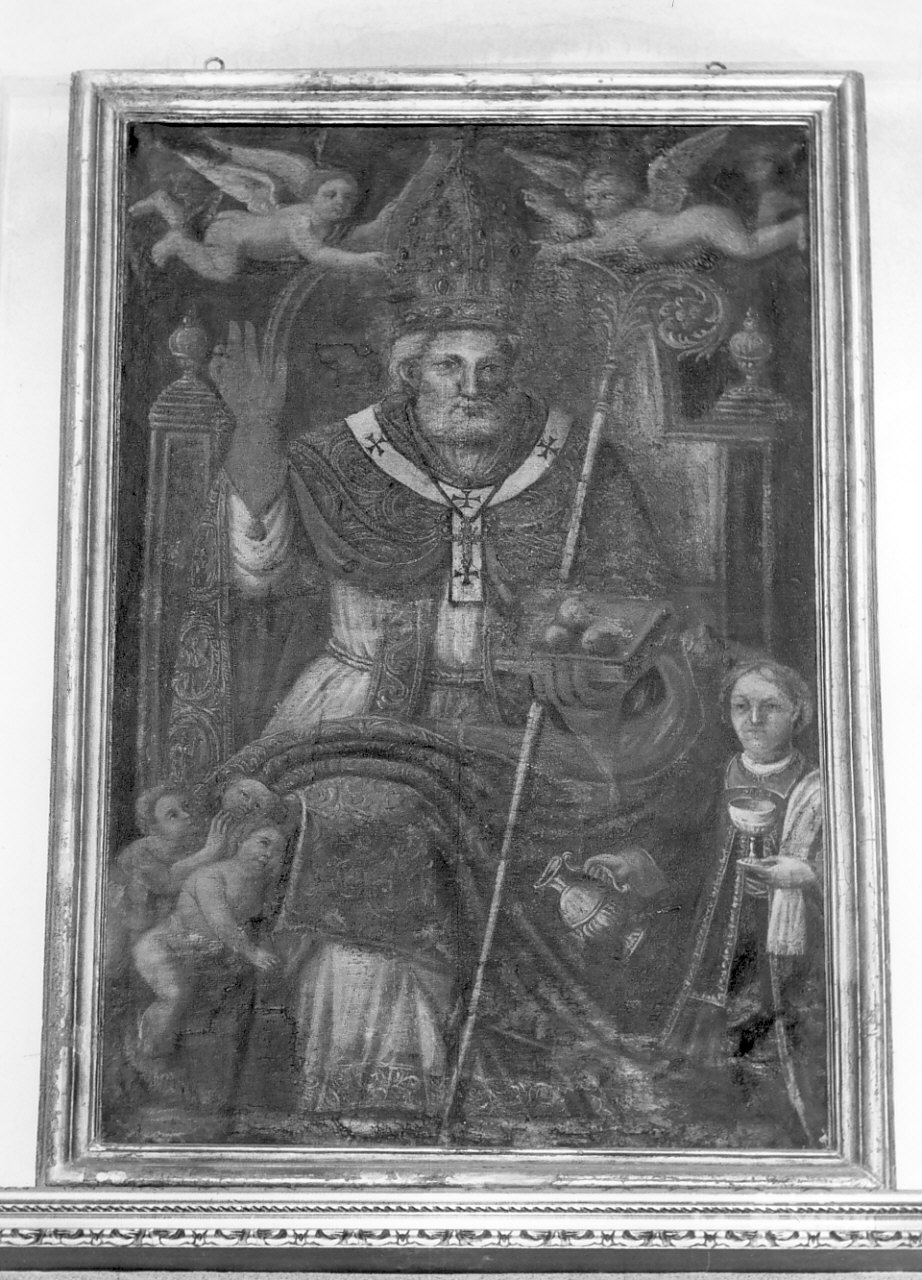 San Nicola di Bari (dipinto, opera isolata) - bottega Italia meridionale (fine/inizio secc. XVII/ XVIII)