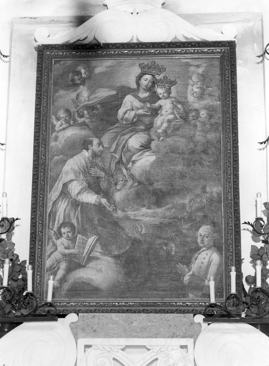 Madonna in gloria (dipinto, opera isolata) - ambito napoletano (sec. XVIII)