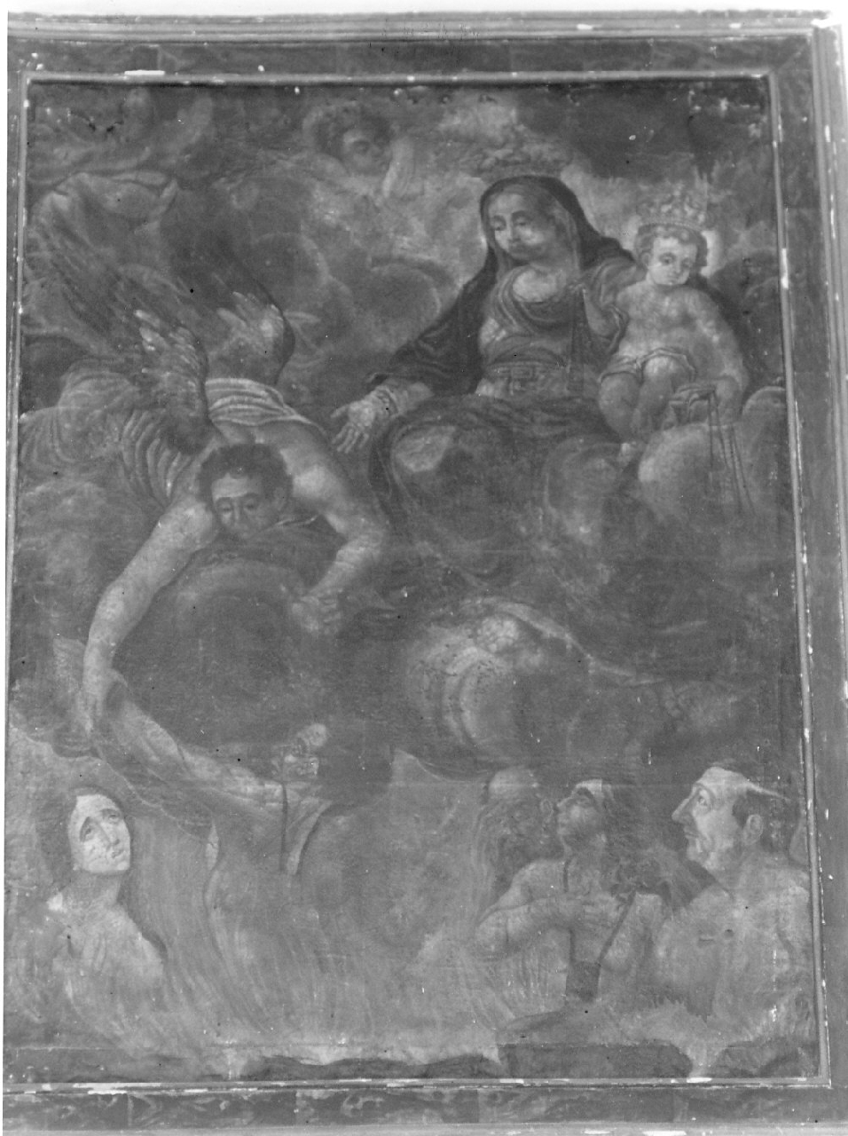 Madonna del Carmelo intercede per le anime del purgatorio (dipinto) - ambito Italia meridionale (sec. XVIII)
