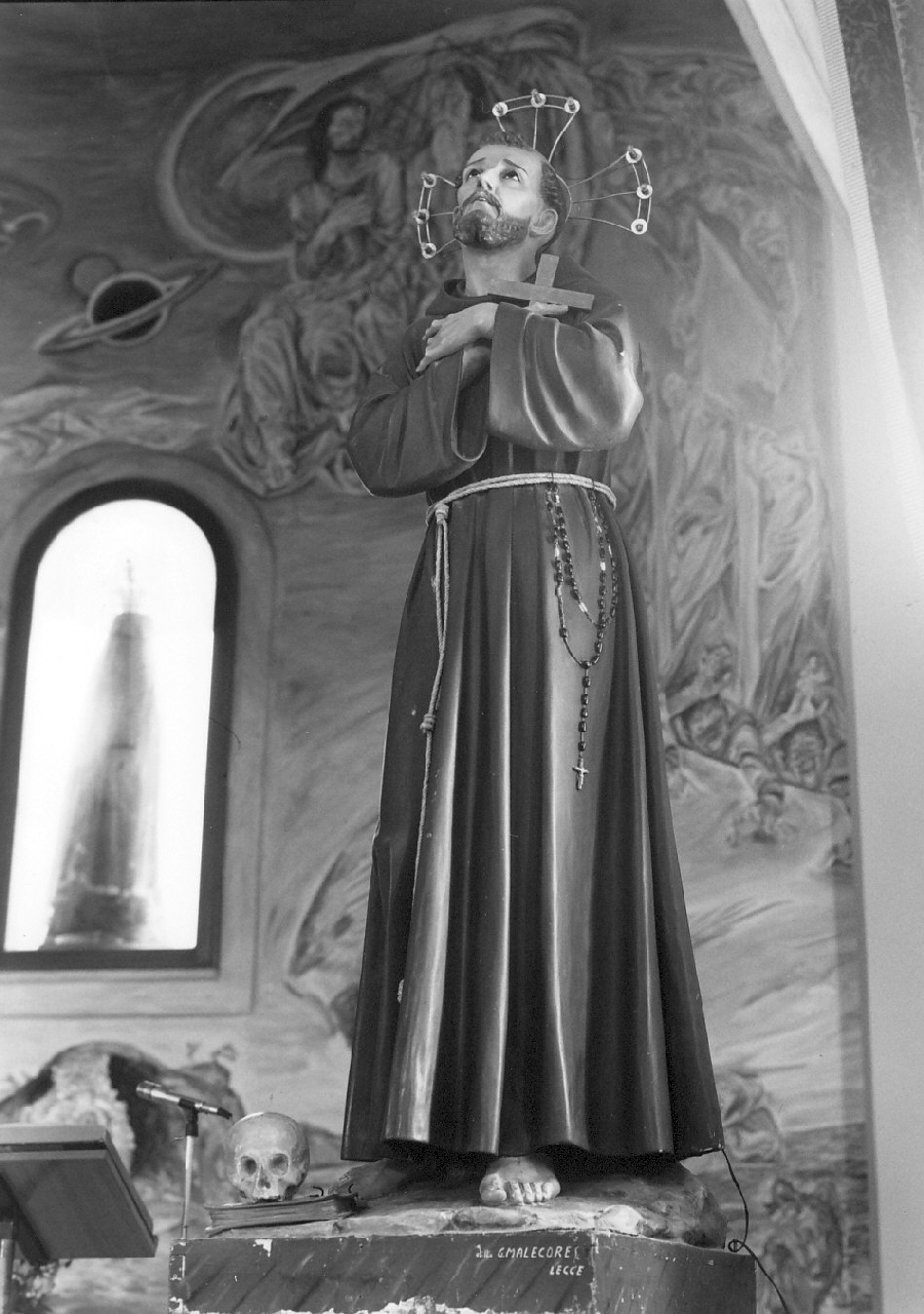 San Francesco d'Assisi (statua, opera isolata) di Malecore Giuseppe, Malecore Giovanni (inizio sec. XX)