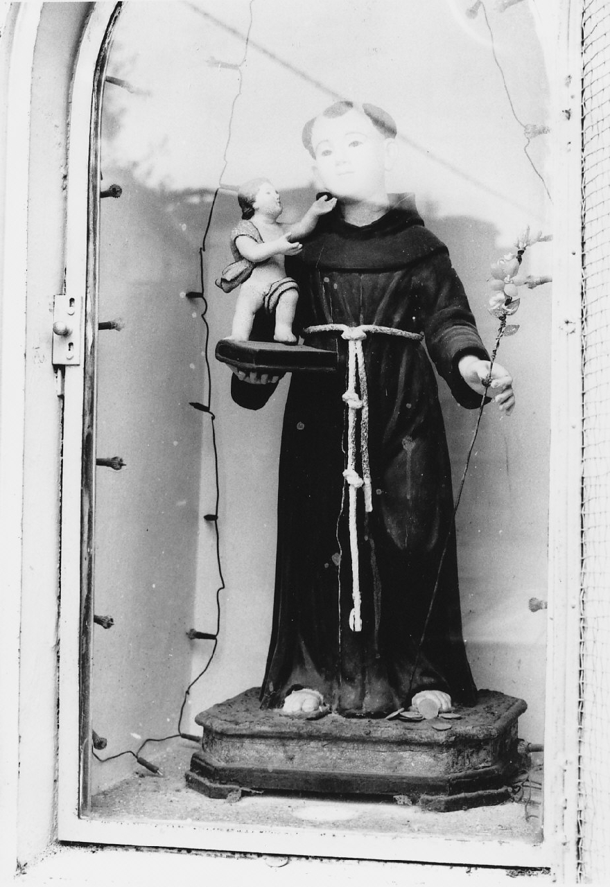 Sant'Antonio da Padova con il bambino (statua, opera isolata) - bottega calabrese (sec. XIX)