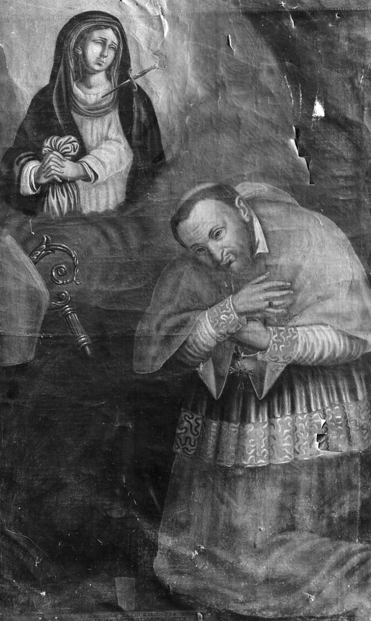 apparizione della Madonna (dipinto) - ambito Italia meridionale (sec. XIX)