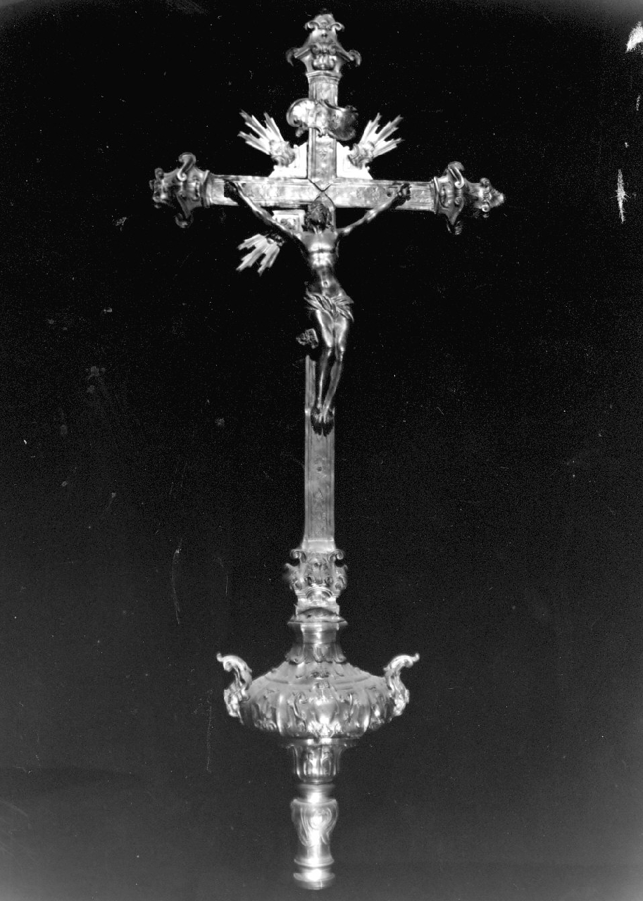 croce processionale, opera isolata - bottega napoletana (sec. XVIII)