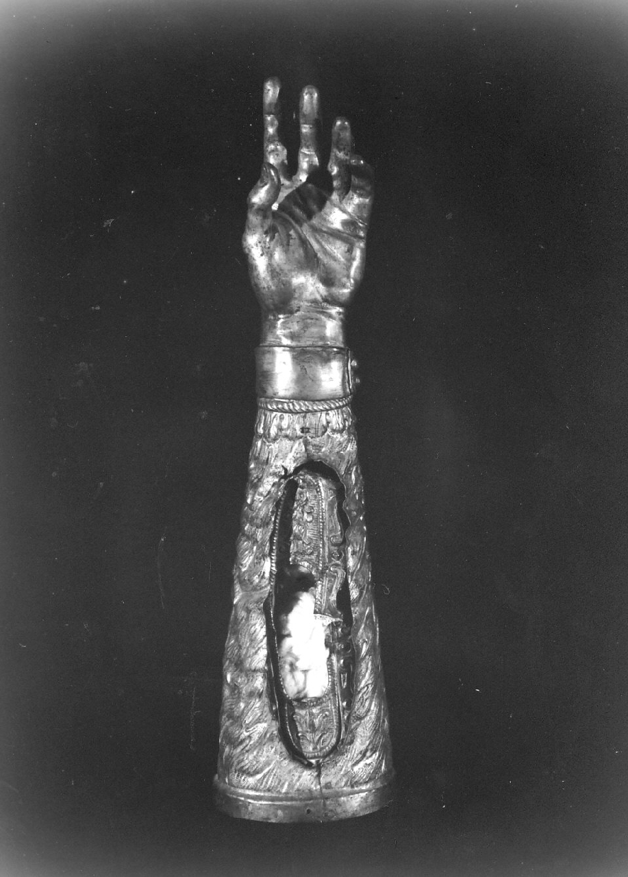 reliquiario antropomorfo - a braccio, opera isolata - bottega Italia meridionale (sec. XVIII)