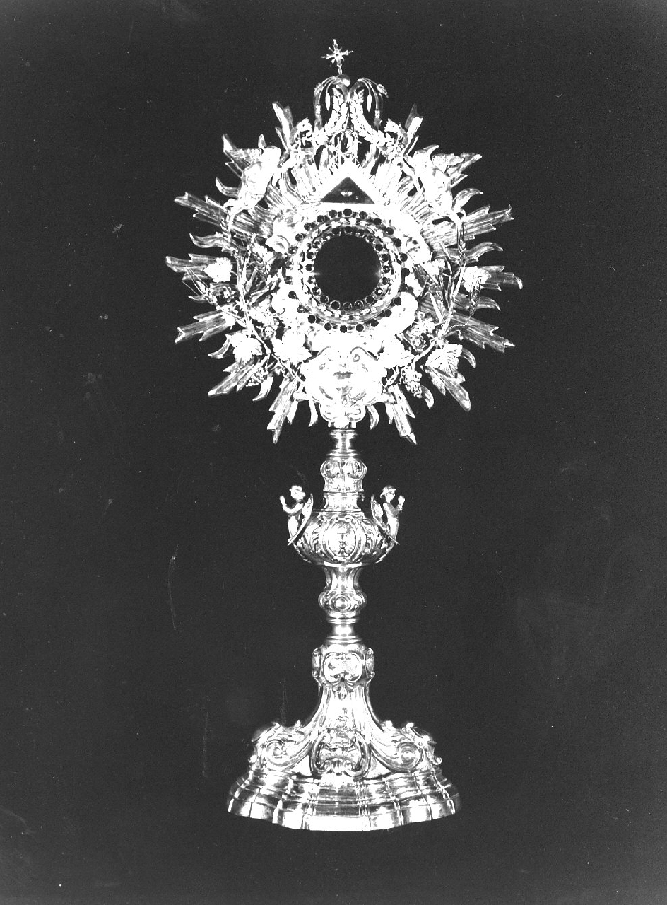 ostensorio - a raggiera, opera isolata - bottega Italia meridionale (inizio sec. XX)