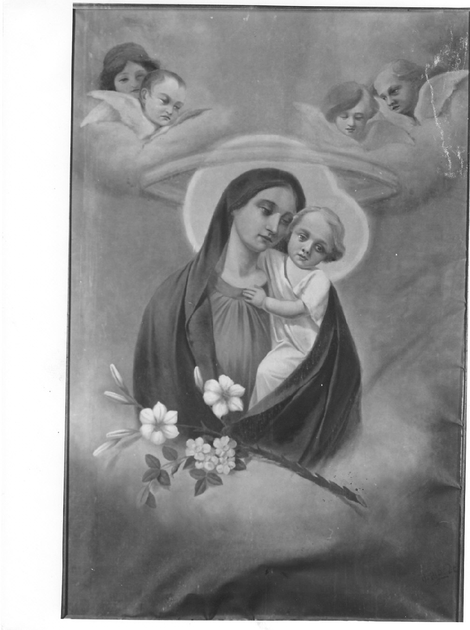 Madonna con Bambino (dipinto, opera isolata) di Tripodi Carmelo (inizio sec. XX)