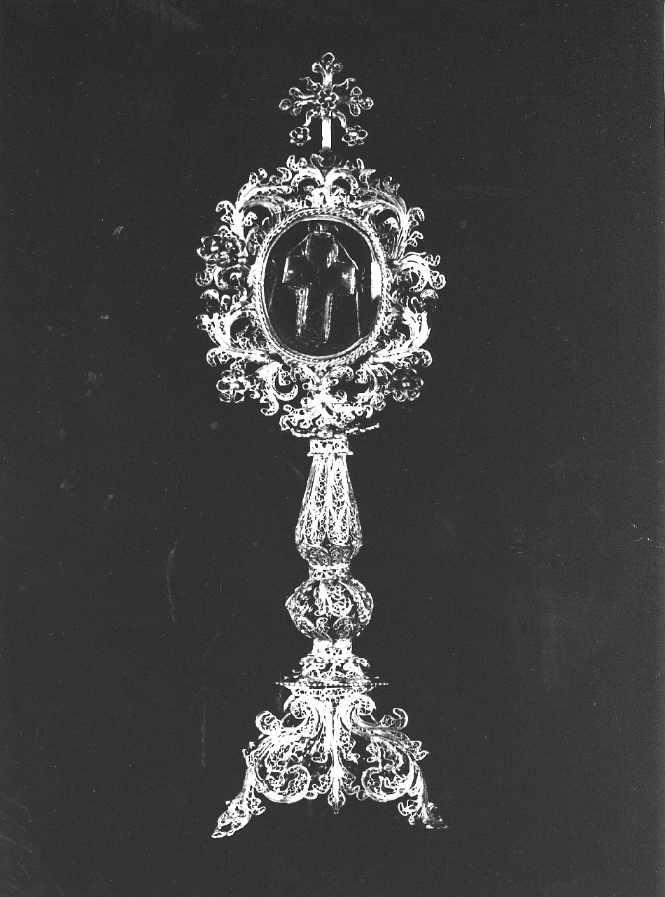 reliquiario - a ostensorio, opera isolata - bottega Italia meridionale (sec. XVIII)