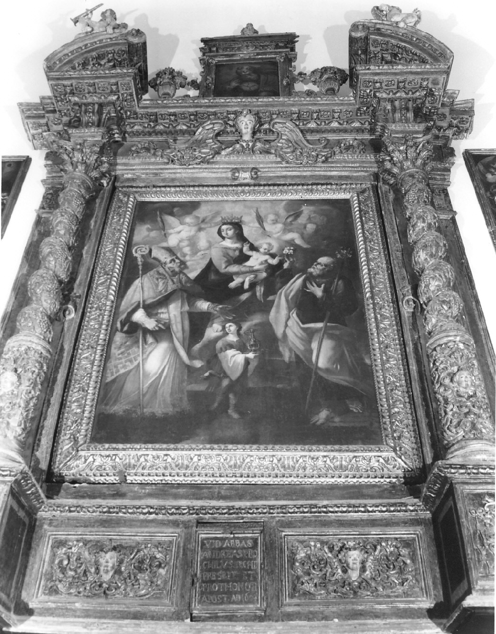 mostra d'altare, insieme - bottega Italia meridionale (sec. XVII)