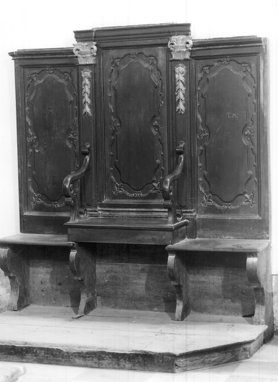 sedile per concelebrazione, opera isolata - bottega calabrese (sec. XVIII)
