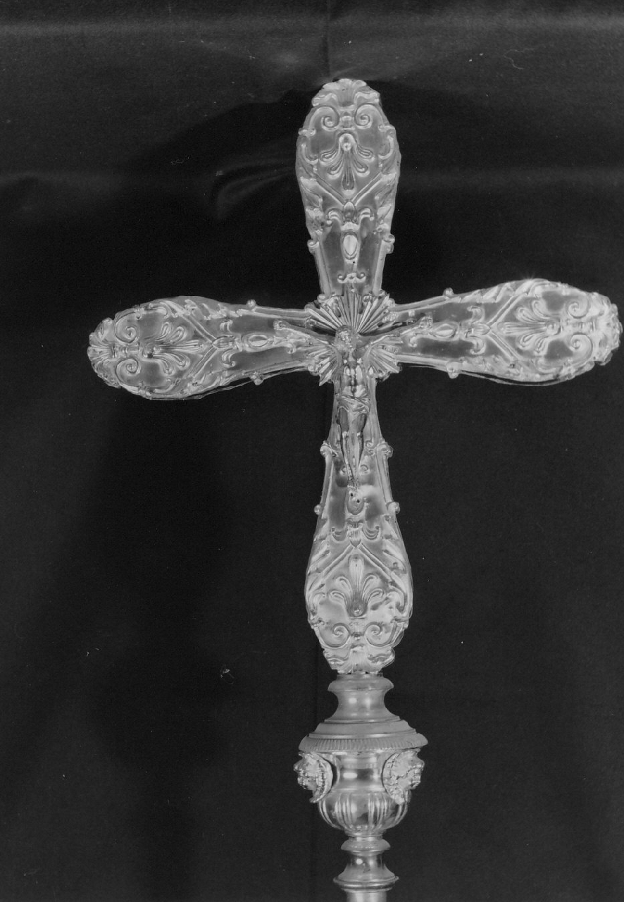 croce processionale, frammento - bottega Italia meridionale (sec. XIX)