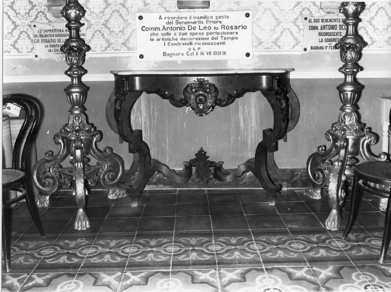 tavolo da muro - bottega Italia meridionale (seconda metà sec. XIX)