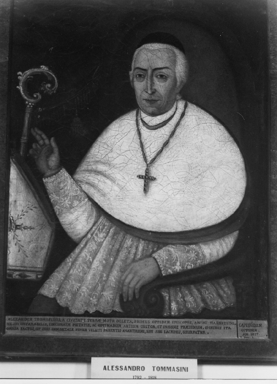 vescovo Alessandro Tommasini, ritratto di ecclesiastico (dipinto, opera isolata) di Basile Vincenzo (sec. XIX)