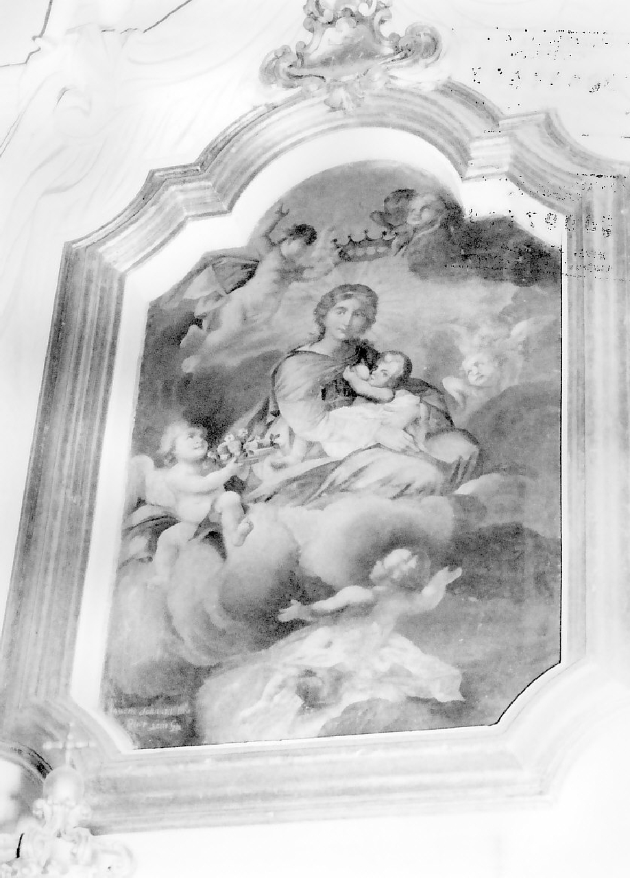 Madonna con personaggi che implorano il suo aiuto (dipinto, opera isolata) di Iannuzzi Saverio (sec. XVIII)