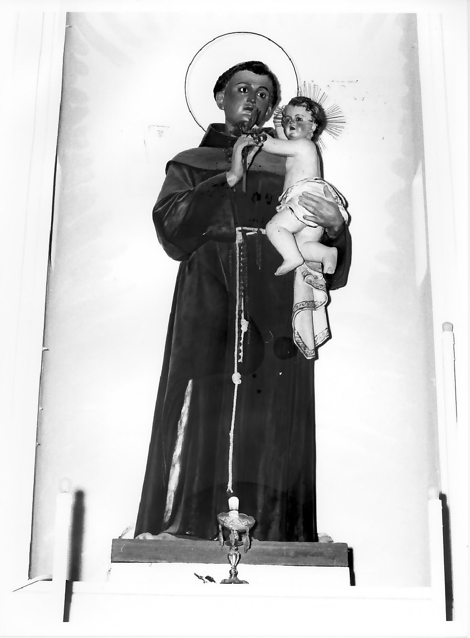 Sant'Antonio da Padova con il bambino (statua, opera isolata) - bottega Italia meridionale (sec. XIX)