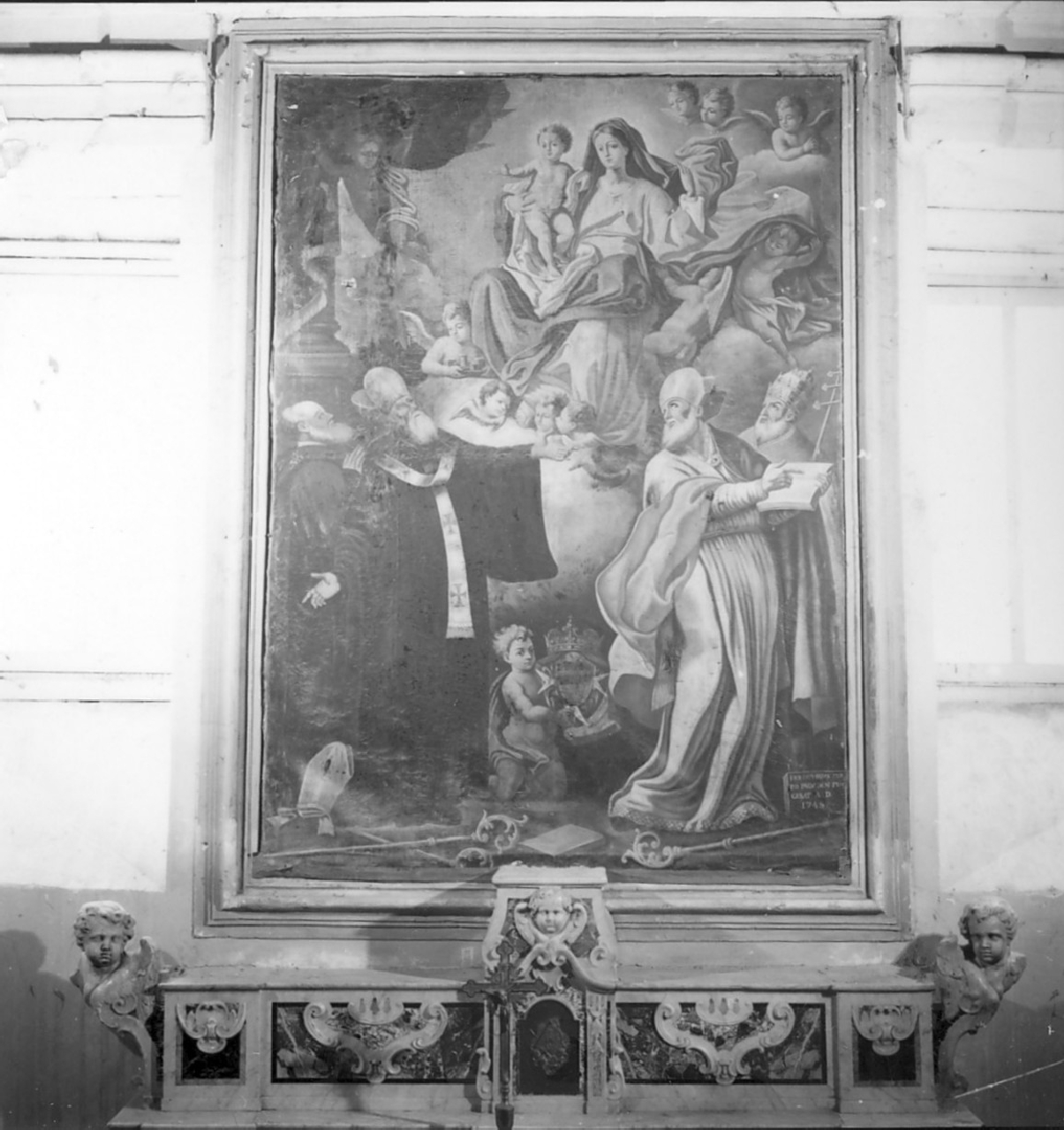 Madonna in gloria e Santi (dipinto, opera isolata) di Ferro Onofrio (sec. XVIII)