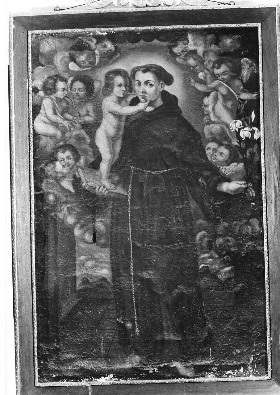 Sant'Antonio da Padova con il bambino (dipinto, opera isolata) - ambito calabrese (sec. XVIII)