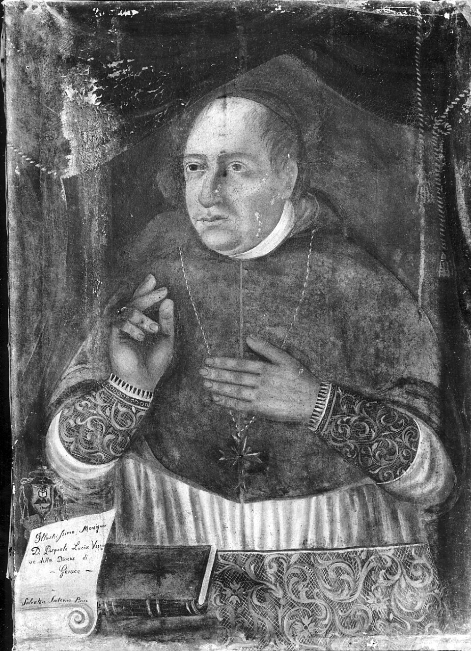 Vescovo Pasquale Lucia, ritratto di ecclesiastico (dipinto, opera isolata) di Salerno Salvatore (sec. XIX)