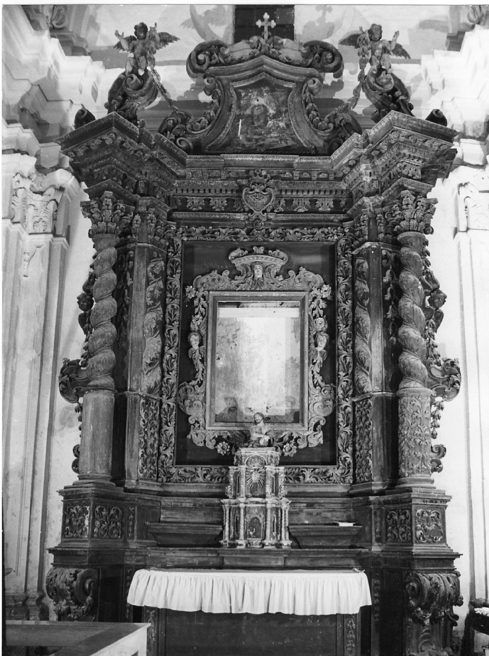 tabernacolo, elemento d'insieme - bottega serrese (fine sec. XVII)