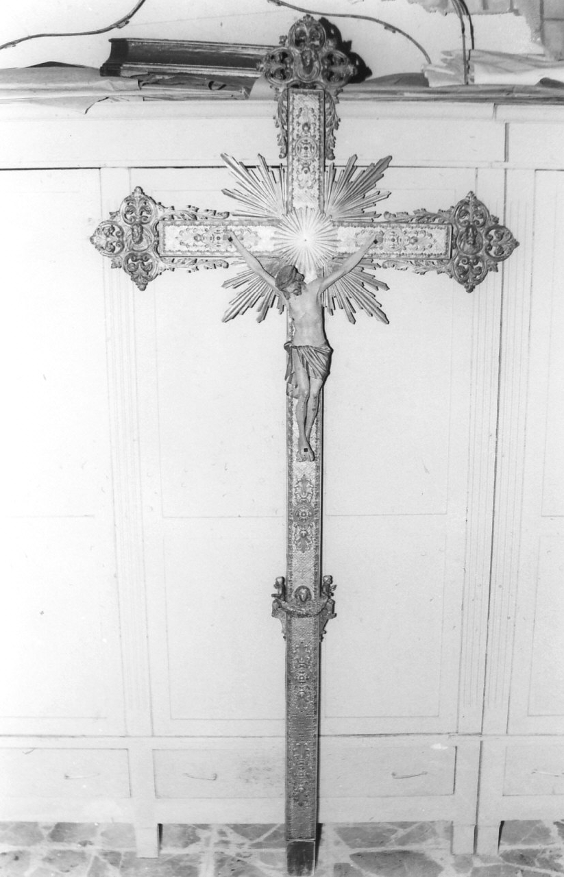 croce processionale, opera isolata - bottega Italia meridionale (sec. XIX)